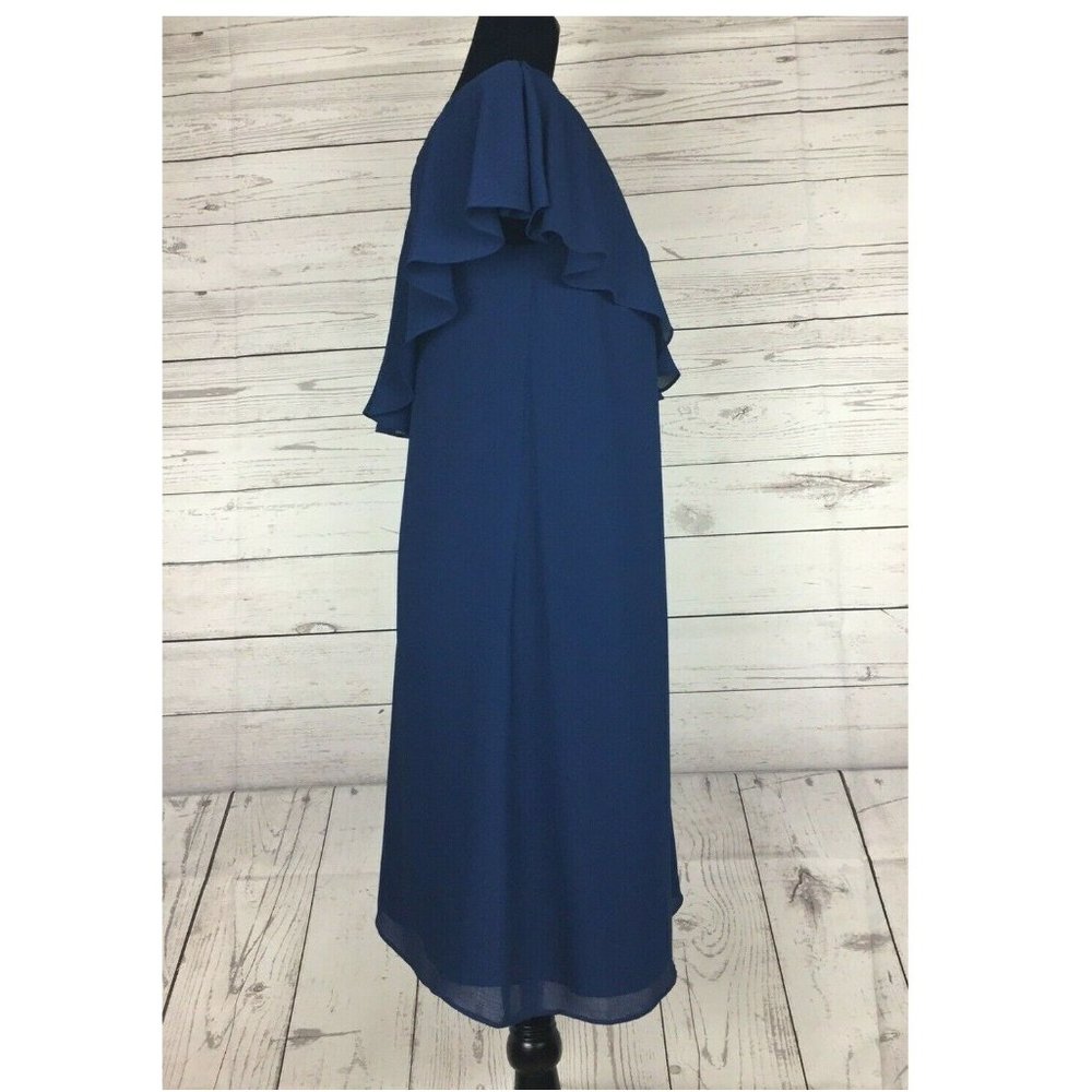 CECE Women's Tunic Dress One Shoulder Navy Blue Size: 8 - Picture 8 of 8